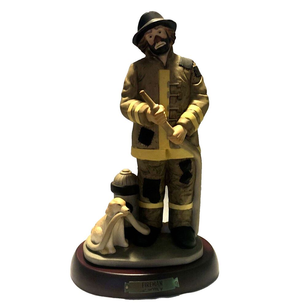 Flambro Emmett Kelly Jr Signature Collection 9609 Fireman Porcelain Figurines